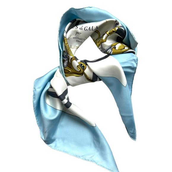 HERMES Multicolor Bride De Gala Carre 35”x35”/90 Silk 100% Scarf  #1341 - Picture 3 of 9